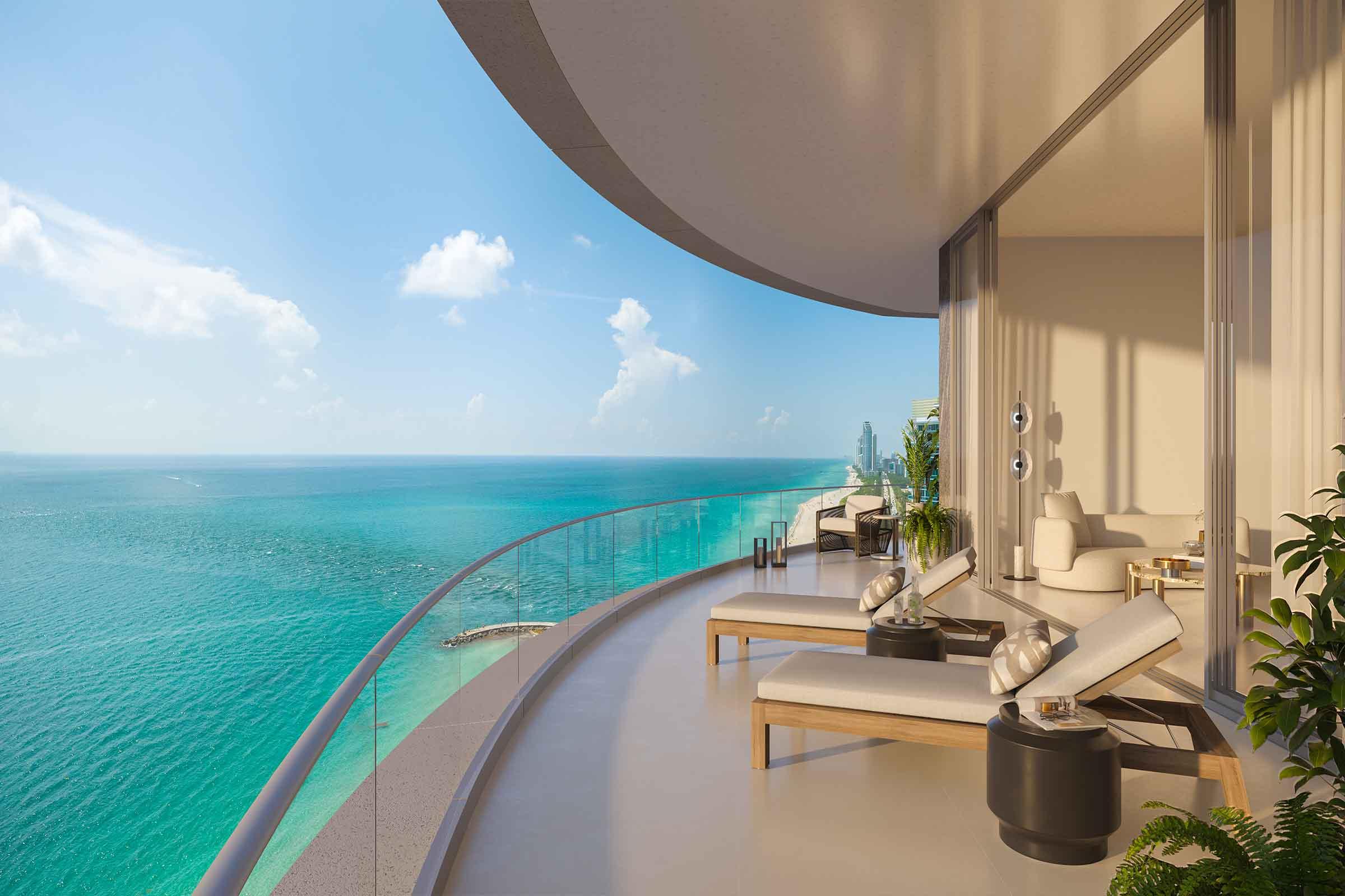 riage Bal Harbour condo露台景观效果图